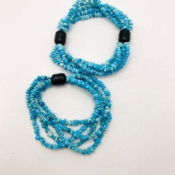 Howlite Multi Stand Necklace / Bracelet 3 Segments - Picture 2 of 9